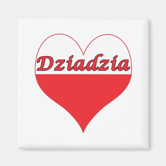 Dziadzia Poland Heart Magneet (Voorkant)