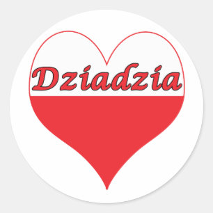 Dziadzia Poland Heart Ronde Sticker