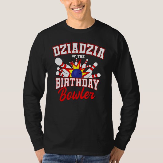 Dziadzia van de verjaardag bowler bday bowling par t-shirt (Voorkant)