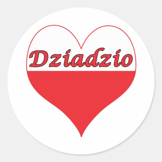 Dziadzio Poland Heart Ronde Sticker (Voorkant)