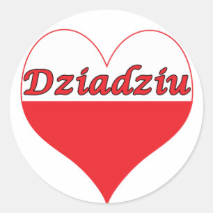 Dziadziu Poland Heart Ronde Sticker