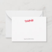 Dziękujęk Flat Note Kaart Notitiekaartje (Voorkant)