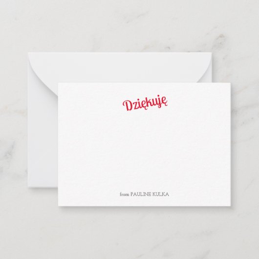 Dziękujęk Flat Note Kaart Notitiekaartje (Voorkant)