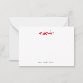 Dziękujęk Flat Note Kaart Notitiekaartje