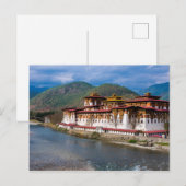 Dzong Gebouw Aan Rivier Briefkaart (Voorkant / Achterkant)