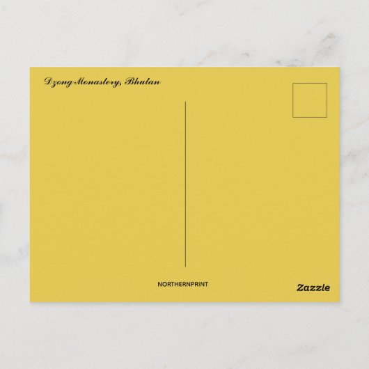 Dzong-klooster in Bhutan Briefkaart (Achterkant)
