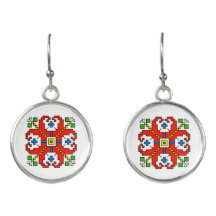 E0031 oorringen rood motief shevitsa rood