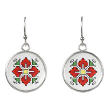 E0061 oorringen rood motief shevitsa rood
