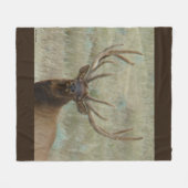 E10 Bull Elk in Fluwelen Kopschot Fleece Deken (Voorkant (Horizontaal))