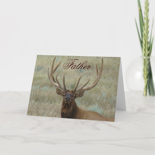 E10 Bull Elk in Fluwelen Kopschot Kaart (Voorkant)