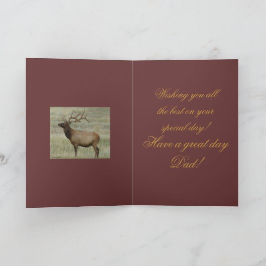 E10 Bull Elk in Velvet Head Shot Kaart (Binnen)