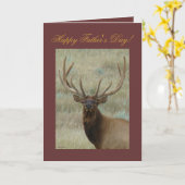 E10 Bull Elk in Velvet Head Shot Kaart (Gele Bloem)