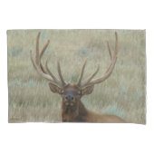 E10 Bull Elk in Velvet Head Shot Kussensloop (Voorkant)