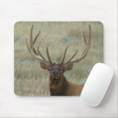 E10 Bull Elk in Velvet Head Shot Muismat (Met muis)