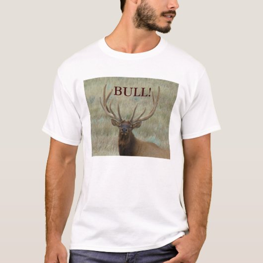 E10 Bull Elk in Velvet Head Shot T-shirt (Voorkant)