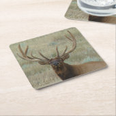 E10 Bull Elk in Velvet Kartonnen Onderzetters (Schuin)