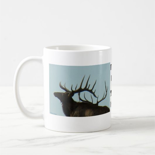 E11 Bull Elk Silhouette Head Shot Koffiemok (Links)