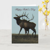 E14 Bull Elk Horns op het Horizon Silhouet Kaart (Gele Bloem)