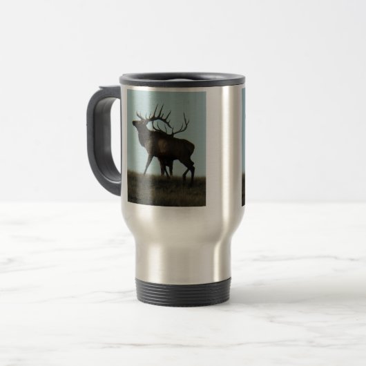 E14 Bull Elk Silhouette Bulls Reisbeker (Voorkant links)