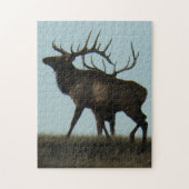 E14 Bull Elk Silhouette Legpuzzel (Verticaal)