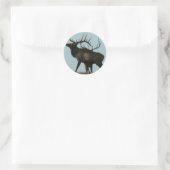 E14 Bull Elk Silhouette Ronde Sticker (Tas)