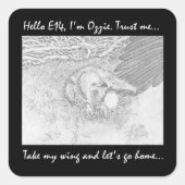 E14 NAAR HUIS OP DE WEG VAN OZZIE VIERKANTE STICKER (Voorkant)