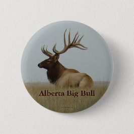 E15 Bull Elk Big Bull Laying Ronde Button 5,7 Cm