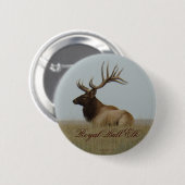 E15 Bull Elk Big Bull Laying Ronde Button 5,7 Cm (Voorkant /achterkant)