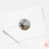 E15 Bull Elk Ronde Sticker (Envelop)
