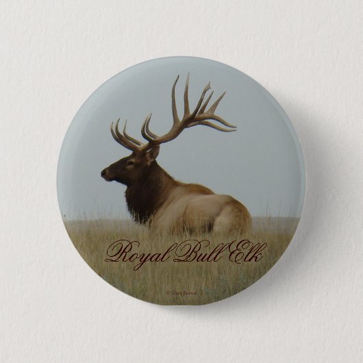 E15 Wapitihert Groot Hert Liggend Ronde Button 5,7 Cm (Voorkant)