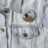 E15 Wapitihert Groot Hert Liggend Ronde Button 5,7 Cm (In situ)