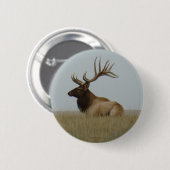 E15 Wapitihert Groot Stier Liggend Ronde Button 5,7 Cm (Voorkant /achterkant)
