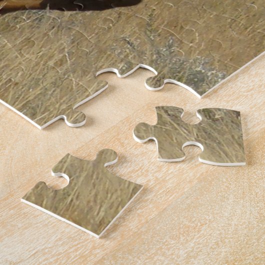 E23 Bull Elk Grass in Hoorns Legpuzzel (Zijkant)