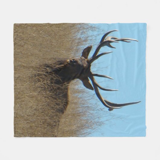E26 Elk legmateriaal in onkruid Fleece Deken (Voorkant (Horizontaal))