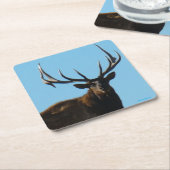 E27 Big Bull Elk Skylining Kartonnen Onderzetters (Schuin)