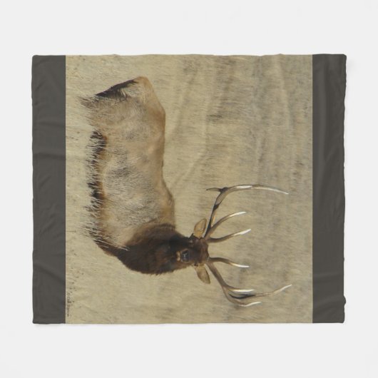 E30 Bull Elk Big Bull Fleece Deken (Voorkant (Horizontaal))