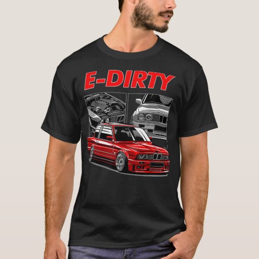 E30 Ganceerde Turbo Euro-auto T-shirt (Voorkant)