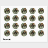 E32 Bull Elk Krabbend Ronde Sticker (Vel)