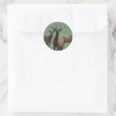 E33 Bull Elk in Velvet Ronde Sticker (Tas)