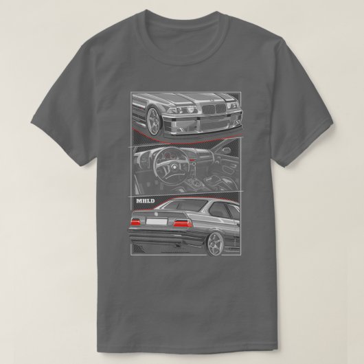 E36 Sport Car Illustratio Perfect Gift T-shirt (Design voorkant)