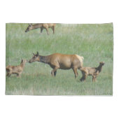 E3 Koe-eland en kalveren neus aan neus Kussensloop (Achterkant)