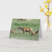 E3 Koe Elk en kalveren Kaart (Gele Bloem)