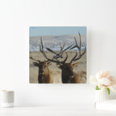 E45 Bull Elk Sluiten Vierkante Klok (Huis)