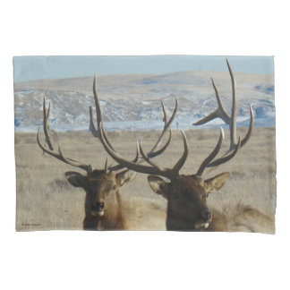 E45 Dubbelkopsfoto van Bull Elk Kussensloop
