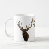 E48 Bull Elk hoofd in Velvet Koffiemok (Links)