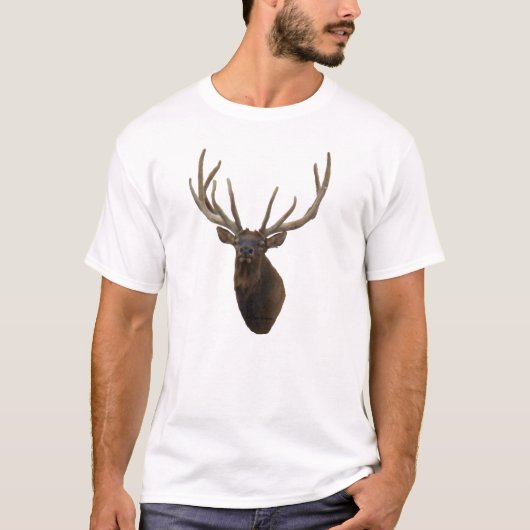 E48 Bull Elk hoofd in Velvet T-shirt (Voorkant)