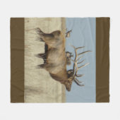 E4 Bull Elk Herd Master Fleece Deken (Voorkant (Horizontaal))