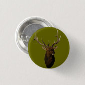 E51 Bull Elk hoofd Ronde Button 3,2 Cm (Voorkant /achterkant)