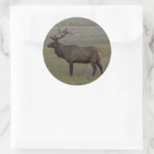 E52 Grote Bull Elk Stier Ronde Sticker (Tas)