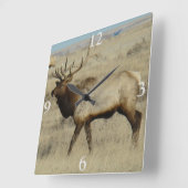 E55 Bull Elk Big Bull Vierkante Klok (Hoek)
